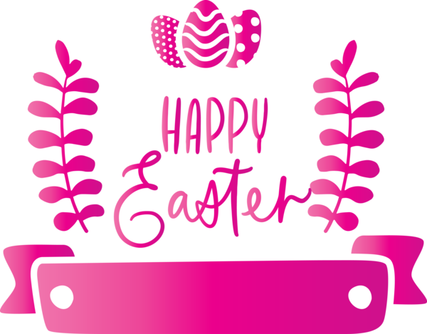 Transparent Easter Pink Text Magenta for Easter Day for Easter