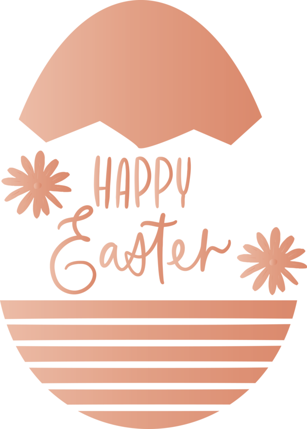 Transparent Easter Orange Text Logo for Easter Day for Easter