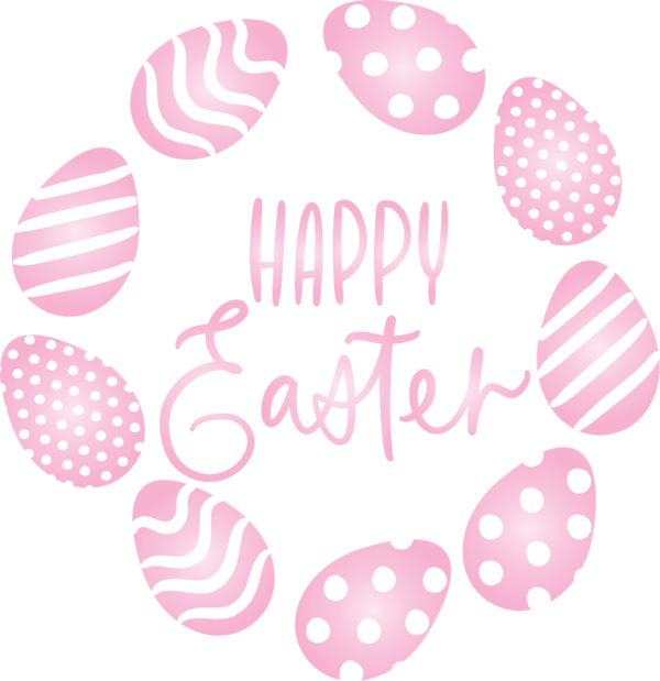 Transparent Easter Pink Pattern Text for Easter Day for Easter