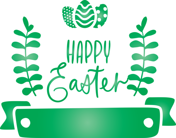 Transparent Easter Green Text Leaf for Easter Day for Easter