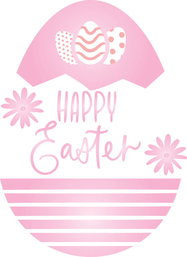Transparent Easter Pink Text Logo for Easter Day for Easter
