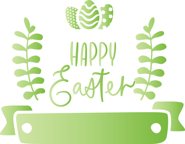 Transparent Easter Green Text Leaf for Easter Day for Easter