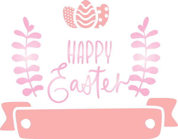 Transparent Easter Pink Text Line for Easter Day for Easter