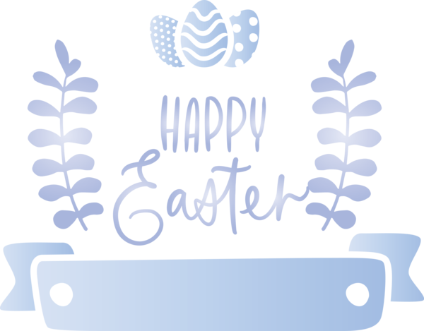 Transparent Easter Text Font Logo for Easter Day for Easter