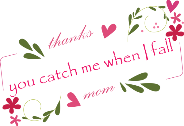 Transparent Mother's Day Text Pink Font for Happy Mother's Day for Mothers Day