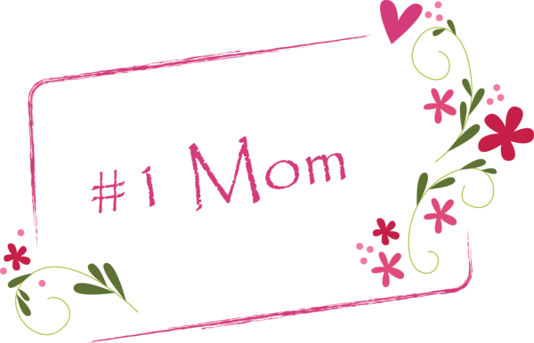 Transparent Mother's Day Pink Text Font for Happy Mother's Day for Mothers Day