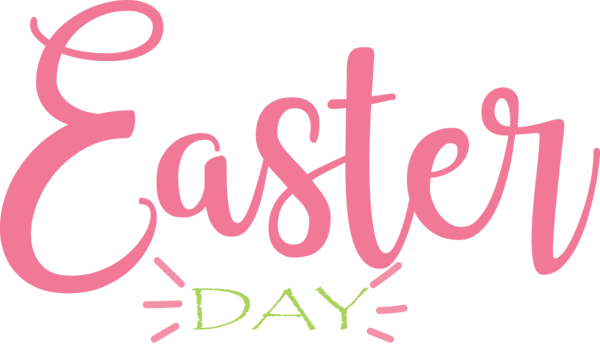 Transparent Easter Text Font Pink for Easter Day for Easter