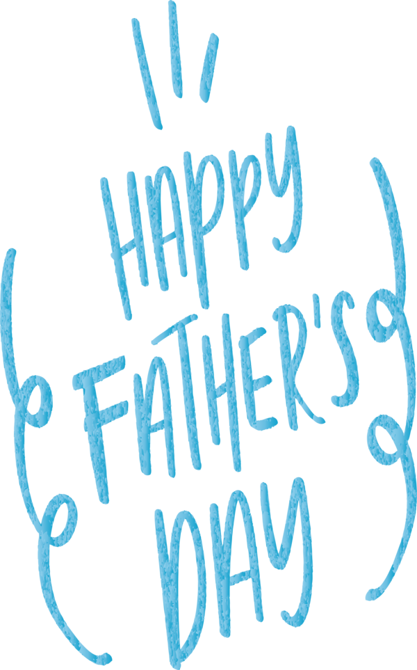 Transparent Father's Day Font Text Turquoise for Happy Father's Day for Fathers Day