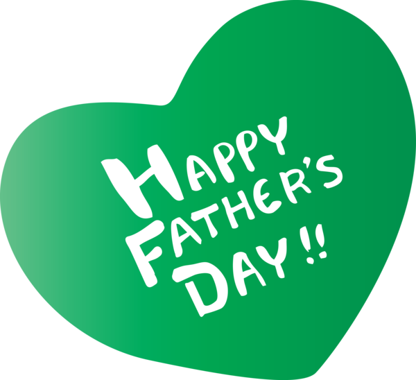 Transparent Father's Day Green Text Heart for Happy Father's Day for Fathers Day