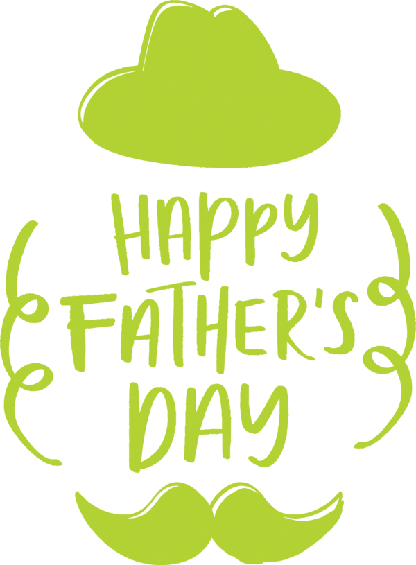 Transparent Father's Day Green Leaf Font for Happy Father's Day for Fathers Day
