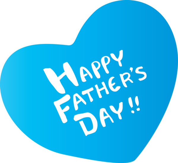 Transparent Father's Day Text Turquoise Heart for Happy Father's Day for Fathers Day