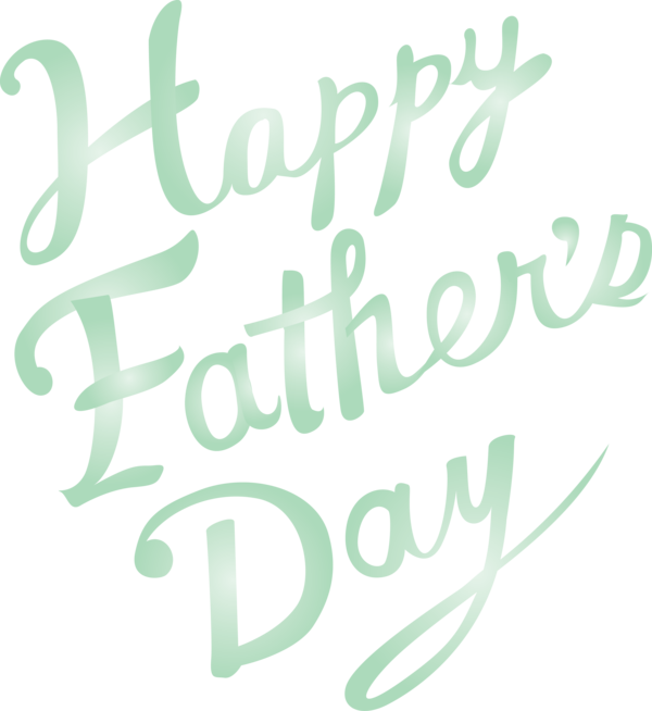 Transparent Father's Day Font Text Green for Happy Father's Day for Fathers Day