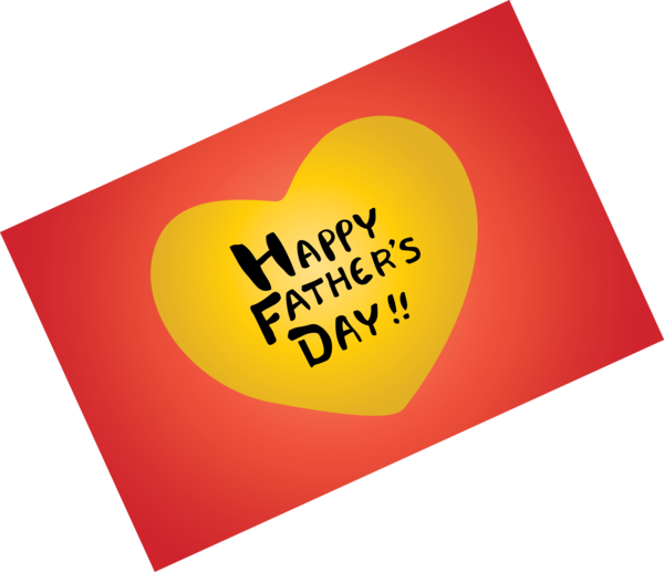Transparent Father's Day Text Heart Yellow for Happy Father's Day for Fathers Day