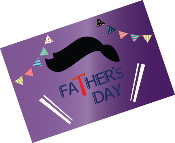 Transparent Father's Day Violet Logo Moustache for Happy Father's Day for Fathers Day