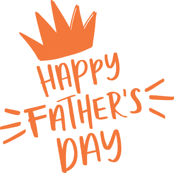 Transparent Father's Day Text Font Orange for Happy Father's Day for Fathers Day