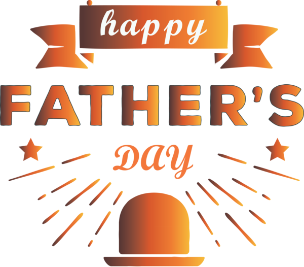 Transparent Father's Day Font Text Orange for Happy Father's Day for Fathers Day