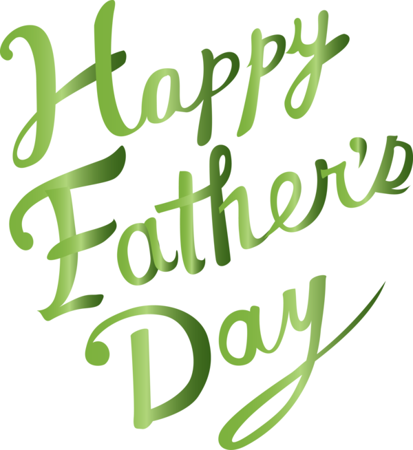 Transparent Father's Day Font Text Green for Happy Father's Day for Fathers Day