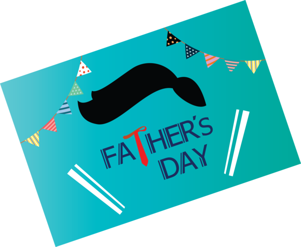 Transparent Father's Day Turquoise Font Design for Happy Father's Day for Fathers Day