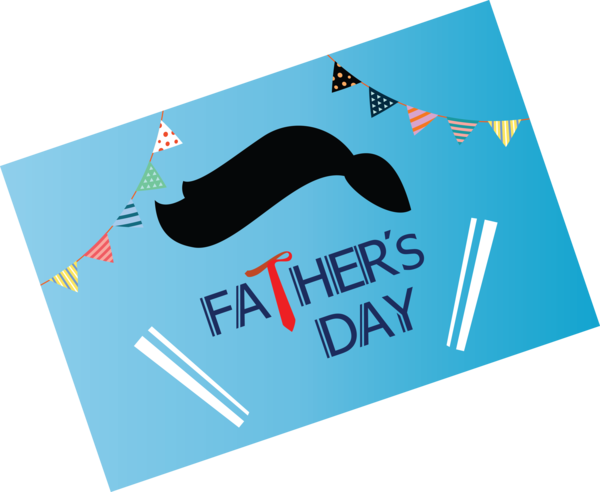 Transparent Father's Day Logo Turquoise Font for Happy Father's Day for Fathers Day
