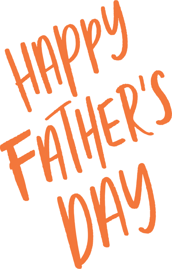 Transparent Father's Day Text Font Orange for Happy Father's Day for Fathers Day