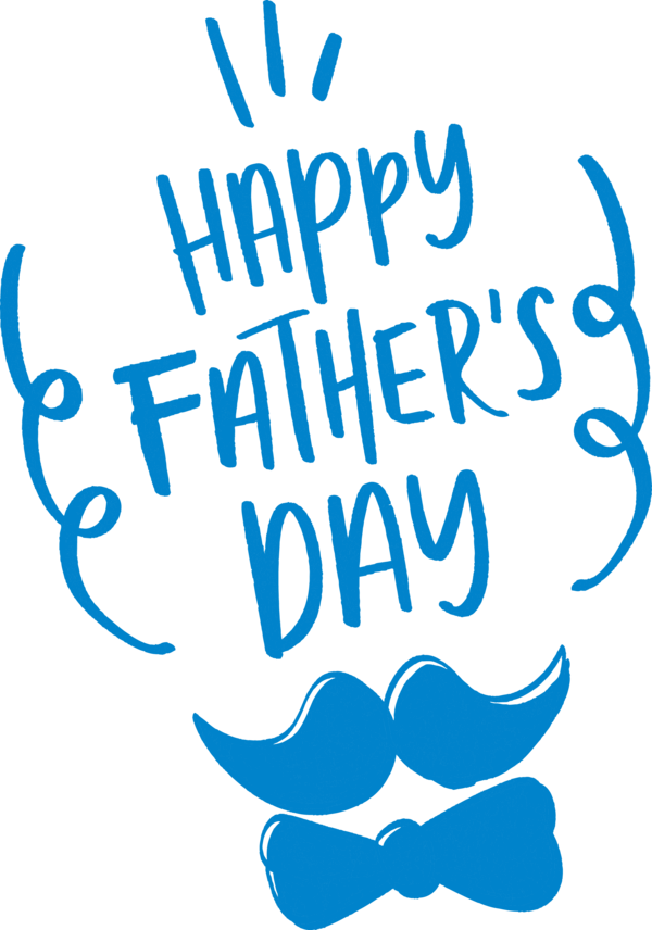 Transparent Father's Day Text Font Line for Happy Father's Day for Fathers Day