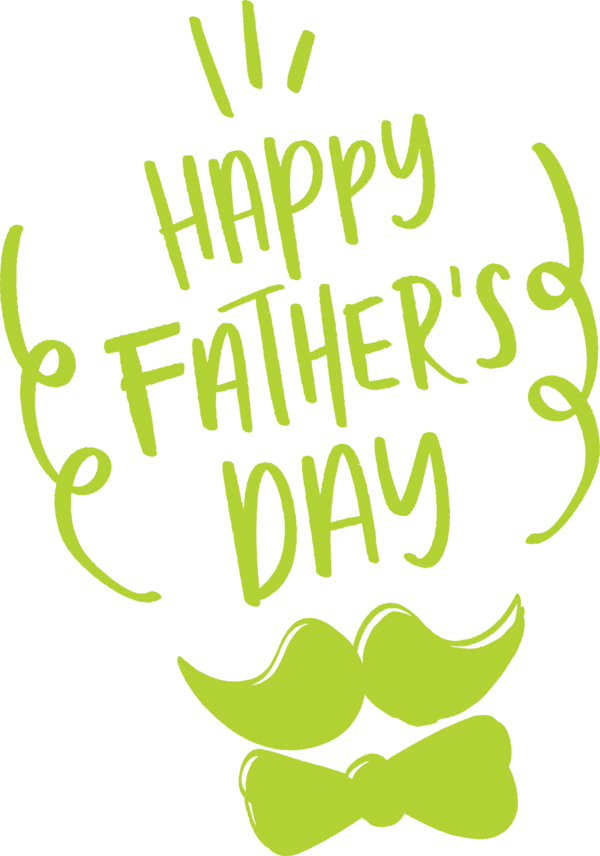 Transparent Father's Day Text Green Font for Happy Father's Day for Fathers Day