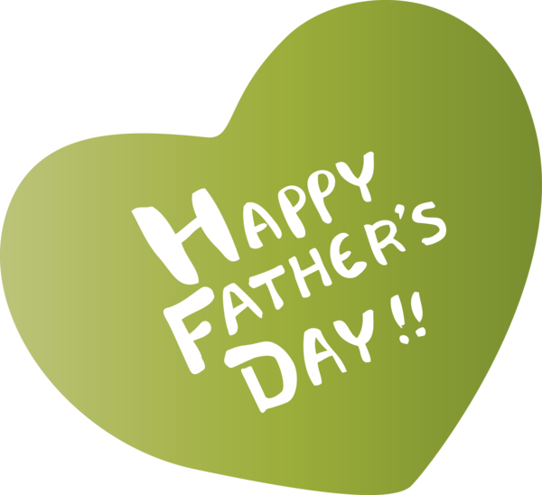 Transparent Father's Day Green Text Heart for Happy Father's Day for Fathers Day