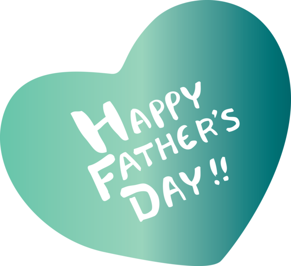 Transparent Father's Day Text Heart Green for Happy Father's Day for Fathers Day