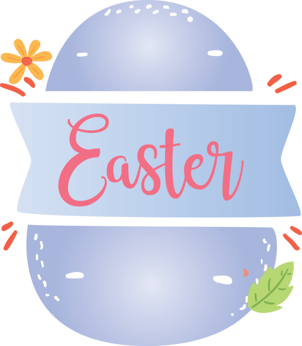 Transparent Easter Text Logo for Easter Egg for Easter