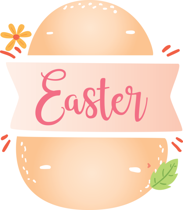 Transparent Easter Text Pink Peach for Easter Egg for Easter