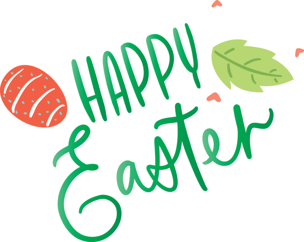 Transparent Easter Green Text Leaf for Easter Day for Easter