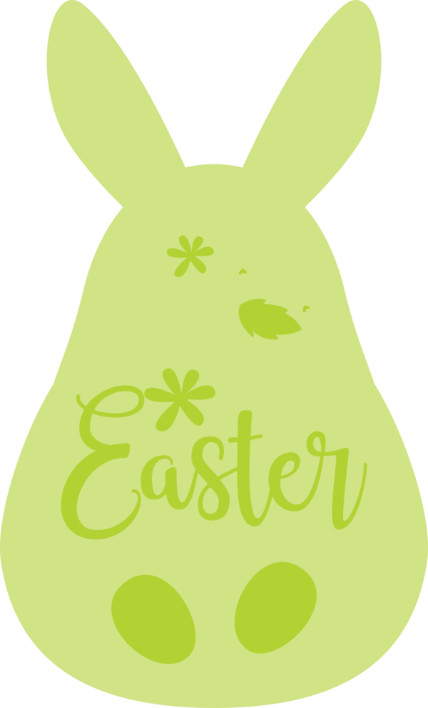 Transparent Easter Green Yellow Rabbit for Easter Day for Easter