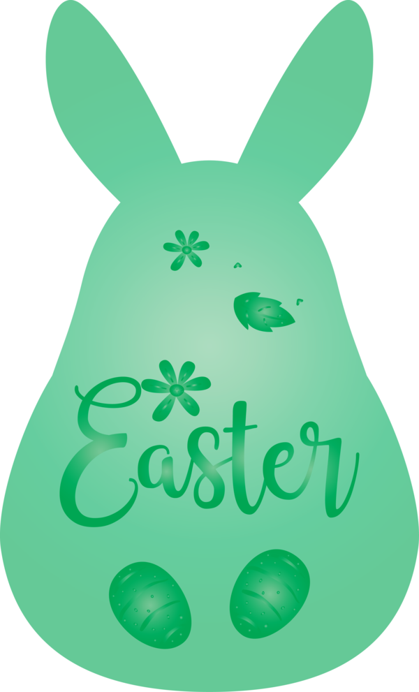 Transparent Easter Green Rabbit Rabbits and Hares for Easter Day for Easter
