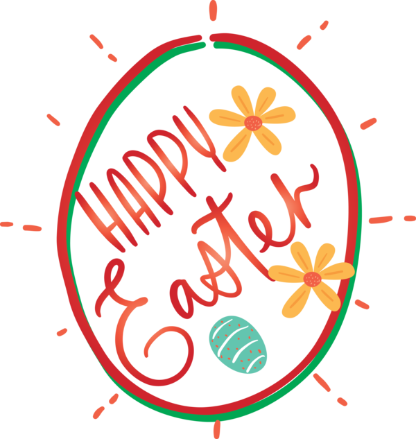 Transparent Easter Line Circle Font for Easter Day for Easter