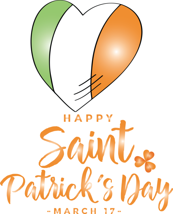 Transparent St. Patrick's Day Text Leaf Font for Saint Patrick for St Patricks Day