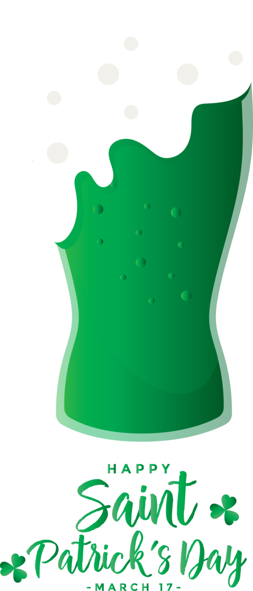 Transparent St. Patrick's Day Green Leaf Logo for Saint Patrick for St Patricks Day