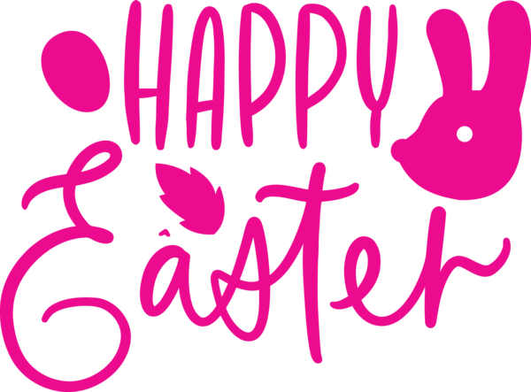 Transparent Easter Text Font Pink for Easter Day for Easter