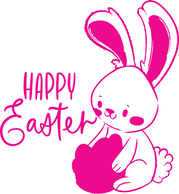 Transparent Easter Pink Text Magenta for Easter Bunny for Easter