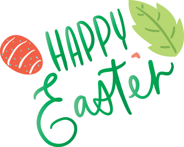 Transparent Easter Green Text Logo for Easter Day for Easter