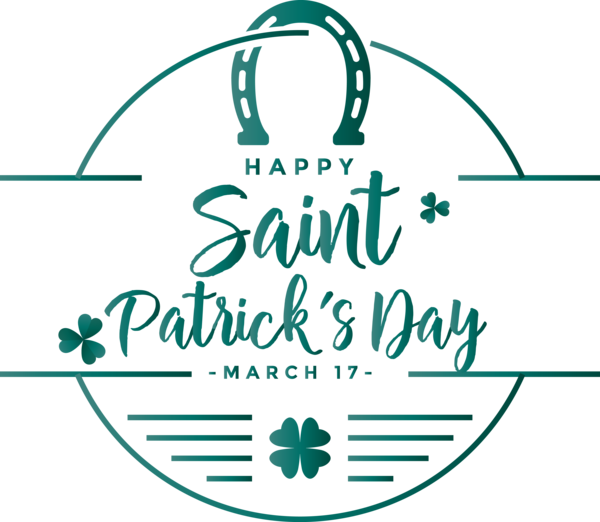 Transparent St. Patrick's Day Green Text Turquoise for Saint Patrick for St Patricks Day