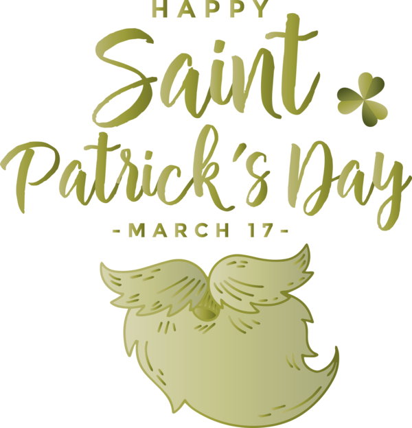 Transparent St. Patrick's Day Text Font Logo for Saint Patrick for St Patricks Day