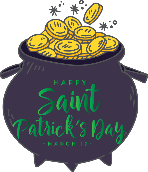 Transparent St. Patrick's Day Cauldron Cookware and bakeware Font for Saint Patrick for St Patricks Day