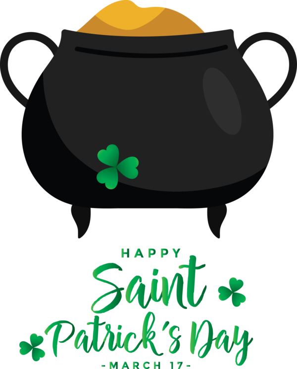 Transparent St. Patrick's Day Cauldron Cookware and bakeware Font for Saint Patrick for St Patricks Day