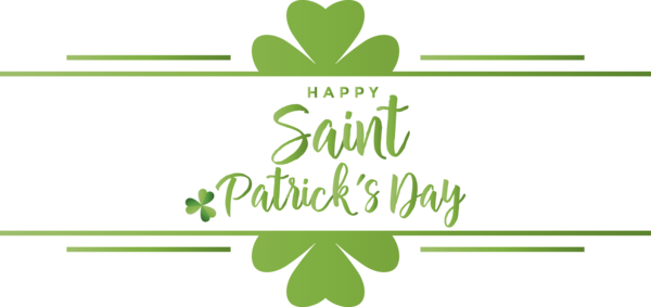 Transparent St. Patrick's Day Green Text Leaf for Saint Patrick for St Patricks Day