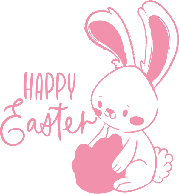 Transparent Easter Pink Text Cartoon for Easter Bunny for Easter