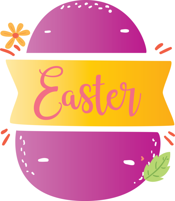 Transparent Easter Pink Text Line for Easter Egg for Easter