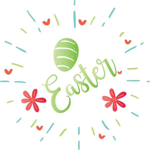 Transparent Easter Text Line Logo for Easter Egg for Easter