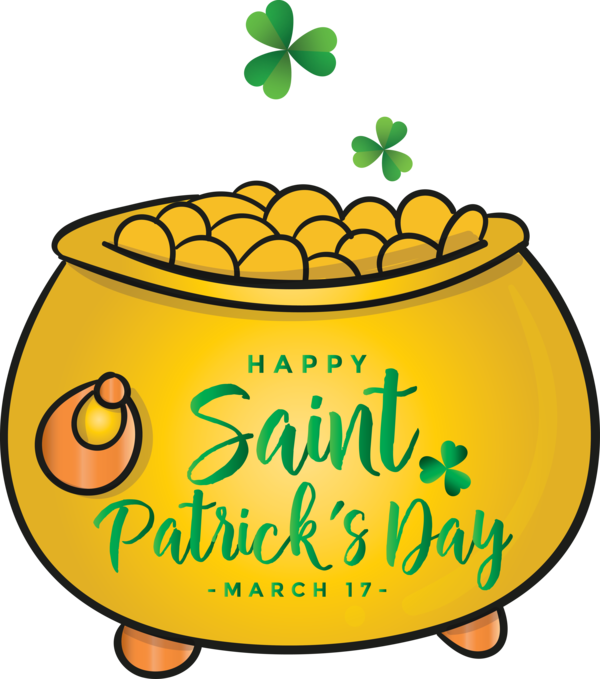 Transparent St. Patrick's Day Yellow Font for Saint Patrick for St Patricks Day