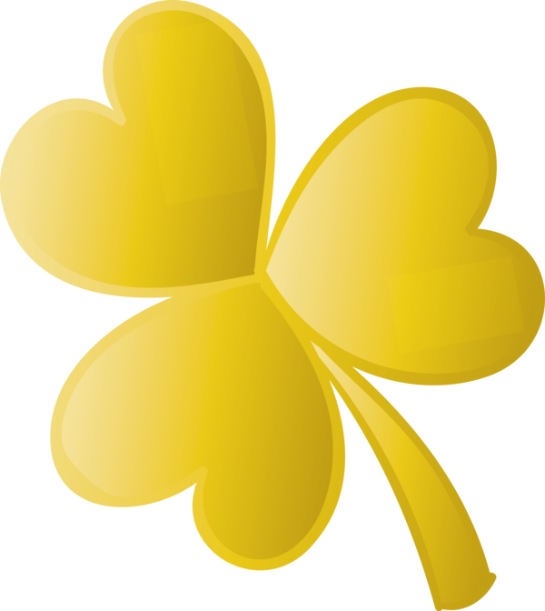 Transparent St. Patrick's Day Yellow Leaf Petal for Saint Patrick for St Patricks Day