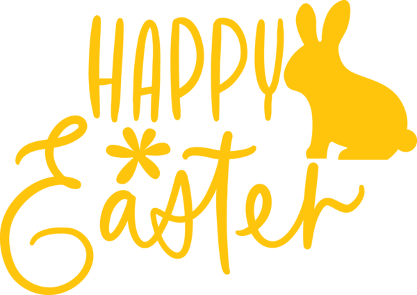 Transparent Easter Yellow Text Font for Easter Day for Easter